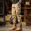 Pantalones de chándal americanos de otoño para hombre, de marca de moda, rectos, holgados, de talla grande, con múltiples bolsillos y pierna ancha, para otoño e invierno.