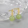 Hetian Jade Ear Nail Feminino Nicho Design Retro Francês Jade Ear Drop Nova Moda Luz Luxo Alta Elegância Atmosférica