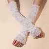 Mangas de Encaje para Protección Solar, Mangas Largas de Encaje para Boda para Mujer, Mangas de Encaje de Alta Gama, Mangas Estilo Ins, Longitud Extendida
