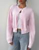 Suéter Cruzado Nuevo de Otoño e Invierno Europeo y Americano para Mujer, Moda Amazon Cardigan Delgado con Botones Cuello Redondo Manga Larga Top Chaqueta
