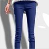 Calças leggings femininas novas de cor doce para primavera e outono, com elástico na cintura, calças lápis coloridas, calças justas de cintura alta