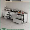 Armário de Cozinha Integrado de Aço Inoxidável 304 para Uso Doméstico, Armazenamento Simples Rústico para Apartamento Pequeno e Armário de Louças