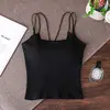 Camisola Sexy de Verano sin Espalda y Cuello en U, Cómoda y Transpirable, Copas Fijas, Color Sólido, Espalda Hermosa, Camiseta sin Mangas Ajustada para Mujer