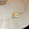 Anillo Abierto de Saturno con Circonita Estilo Coreano Lujo Ligero Moda para el Trabajo Temperamento Anillo para el Dedo Índice Joyería Personalizada de Moda Venta al por Mayor