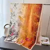 Bufanda de Seda Estampada Fenghuayun con Flores Cortadas Primavera y Verano Bufanda Larga Grande Chal de Viaje de Alta Gama Protección Solar Bufanda para Mujer Pañuelo para la Cabeza