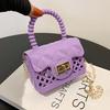 2025 Nueva Bolsa de Gelatina de Verano Bolsa para Lápiz Labial Mini Bolsa Diamante Calado Bolsa para Niños Hombro Cruzado Bolso Pequeño para Mujer