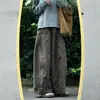 Pantalones tipo globo grises color café, cómodos y relajados, estilo japonés, talla extra grande, pierna ancha para mujeres con curvas, súper elegantes y versátiles