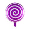 Globo redondo de película de aluminio de caramelo de 18 pulgadas con forma de piruleta de dibujos animados, globo de juguete, globo de decoración al por mayor