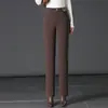 Jeans Feminino Novo Sob Medida para Primavera e Outono de 2026, Calça Reta de Cintura Alta, Cor Vermelho Angola, Versátil e Fashion para Mulheres de Meia-Idade