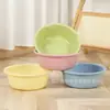 Tina de plástico de 26 cm con diseño impreso, disponible para venta al por mayor, engrosada y brillante, popular en línea, tina de plástico para uso doméstico, tina para lavarse la cara, tina para lavar ropa en dormitorio