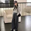 Sudadera con capucha a rayas de moda estilo coreano, chaleco de manga larga, conjunto casual de tres piezas para primavera y otoño, pantalones anchos