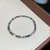 Recomendado por Blogueiros: Pulseira Colorida de Zircônia Gota d'Água, Elegante e Fashion, Joia de Luxo Leve e de Alta Qualidade