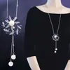 Accesorios de collar colgante para ropa ajustables que no se decoloran para mujer Corea del Sur otoño e invierno cadena clásica para suéter joyería larga de aleación