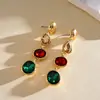 Brincos de gota de água com flores cravejados de diamantes transfronteiriços europeus e americanos, exagerados e versáteis, brincos de luxo leve e de alta qualidade para mulheres, atacado