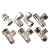 Conector de derivação em T para torneira de aquecedor de água, 4 pontos em cobre puro, com união, uma entrada e duas saídas, conector de interruptor de rosca externa, acessórios