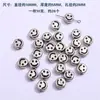 10g plata rastreo negro letra redonda cara sonriente cuadrada con cuentas DIY joyería hecha a mano cadena de teléfono móvil collar accesorios material