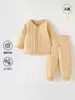 Conjunto de Ropa Interior Acolchada de Algodón Puro Color Jengibre Cálido para Primavera y Otoño para Niños, Niños y Niñas, Conjunto de Ropa de Algodón Separado para Recién Nacidos