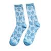Meias Femininas Personalizadas, Meias Casuais com Estampa Floral Estéreo em Relevo para Primavera, Meias Retro de Cano Médio em 6 Cores