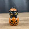 Novo produto transfronteiriço ornamento de gato e abóbora de Halloween estátua decorativa de resina assustadora