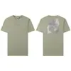 Camiseta Unissex de Manga Curta com Estampa de Espuma de Letras Compassos High-End, Casual, Caimento Solto, Estilo Casal