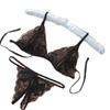 Productos sexuales para adultos, lencería femenina, sujetador bordado, bragas abiertas, sexy, de tres puntos.