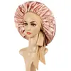 Gorro de Satén para Dormir Transfronterizo de Amazon Tejido de Punto de Satén Gorro para el Cuidado del Cabello para Mujer Sombrero de Ala Ancha Elástico Estilo Europeo y Americano