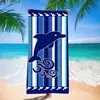 Toalla de Playa de Secado Rápido Transfronteriza con Estampado de Rayas, Toalla de Baño para Surf en la Costa, Amigable con la Piel, Transpirable, No se Desvanece