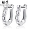 Pendientes de plata de imitación chapados en Zhen Rong, fabricantes de joyería de alta gama de Hong Kong, pendientes Jianqin para mujer al por mayor