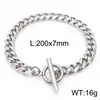 Cadena Minimalista Hecha a Mano de Acero Inoxidable al por Mayor Moda Urbana Acero de Titanio Cierre OT Cadena Lisa Múltiples Tamaños Pulsera Cubana