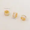 Paquete de Oro de 18K Colgante de Cuentas Cubo de Circonita Micro Hecho a Mano diy Cadena para Clavícula Cuentas de Transferencia de Circonita Colgante de Color