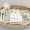 2026 Novo Estilo de Verão Camisola para Meninas Estilo Coreano Renda Laço Sem Mangas Top Interno para Bebês