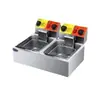 Freidora Rectangular de Acero Inoxidable Control de Temperatura Máquina Pequeña Automática Control de Temperatura Máquina de Papa Tornado Canasta para Freír Barbacoa Freidora Pollo