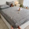 Sábana bajera acolchada, pieza única, protector de colchón engrosado, no es algodón puro, funda de cama 100% algodón, protector de colchón a prueba de polvo y antideslizante
