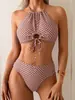 Bikini Sexy de Verano Europeo y Americano para Mujer, Braguita Sexy Triangular, Traje de Baño Sexy de Dos Piezas con Tirantes Finos y Lazo