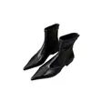 Botines Cortos de Punta Fina con Tacón Grueso de Diseño de Nicho, Nuevo Estilo Otoño e Invierno 2025, Botas de Tacón Alto Ajustadas Versátiles para el Uso Diario Casual