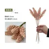 Flor Artificial 6 Cabeças Espiga de Grão Espiga de Trigo Decoração de Casa Hotel Decoração Suave Arranjo de Flores Materiais para Flores Venda Quente Transfronteiriça Flores Artificiais