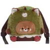 Mochila de Pelúcia Panda Vermelho Fofo Transfronteiriça Bolsa Boneca Lolita Rosto Grande Mochila Escolar Presente Mochila Feminina