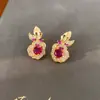 Conjunto de Brincos e Colar de Flor com Zircônia Banhado a Ouro 18K Real, Corrente de Clavícula Levemente Luxuosa e de Alta Qualidade, Acessórios de Moda Exquisitos