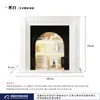 Gabinete Decorativo de Chimenea Estilo Retro Americano, Gabinete de Almacenamiento Texturizado Blanco y Negro, Gabinete de Entrada para Sala de Estar Estilo Francés con Luces, Gabinete Lateral Artístico