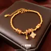 Pulsera Ajustable Flor de Perlas Chapada en Oro Real de 24 Quilates Estilo Chino Retro Pulsera de Lujo Ligero Joyería Personalizada Elegante