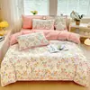 Juego de ropa de cama de cuatro piezas engrosado, cálido, de algodón puro con vellón de leche para otoño e invierno, juego de ropa de cama para bebé de algodón puro con vellón de leche, oferta especial