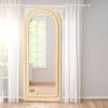 Espejo de Arco de Doble Capa Moderno Simple Borde Redondeado Espejo de Piso para Probar Ropa para Niñas Recámara Arqueado Francés de Pared para Vestidor