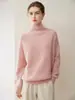 100% Caxemira Pura Outono 2026 Novo Gola Alta Manga Raglã Tricô Feminino Temperamento Estilo Preguiçoso Suéter Quente