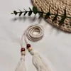 En Stock Vestido de Moda con Borlas Cadena de Cinturón Decorativa Cinturón de Cuero Atadura de Cintura Hecha a Mano Estilo Étnico con Borlas de Cuerda