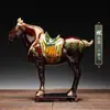 Caballo Tang Sancai Caballo Clásico Caballo de Cerámica Adornos de Caballo Seis Artesanías de Caballo Decoración de Sala de Estar Hogar Adornos Vintage