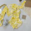 Nuevo Traje de Baño Blanco Amarillo Manchado Una Pieza Dos Piezas Blusa de Manga Larga para Mujer Protección Solar Estudiante Conservador Aguas Termales Verano