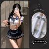 El encanto de la poesía Sha: lencería sexy uniforme sexy pijamas de tentación deseo puro mostrar pecho pequeño grande puro ropa académica velo azul