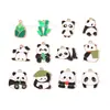 Liga de Óleo Gotejante Família Panda Folha de Bambu Broto de Bambu Acessórios de Joias Pingente de Liga DIY Corrente de Celular Chaveiro Charme
