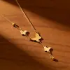 Collar Explosivo de Estilo Chino Suave Combinable Borla de Mariposa para Mujer Estilo Frío Nicho Lujo Ligero Cadena para Clavícula No se Desvanece