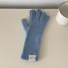 Luvas de Lã Mesclada Arco-Íris de Alta Qualidade Luvas Quentes de Inverno com Cinco Dedos Luvas Longas de Tricô Touch Screen Masculinas e Femininas